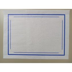 Mantel 42 x 30 cms. Blanco. Con Orla azul (2000 und)