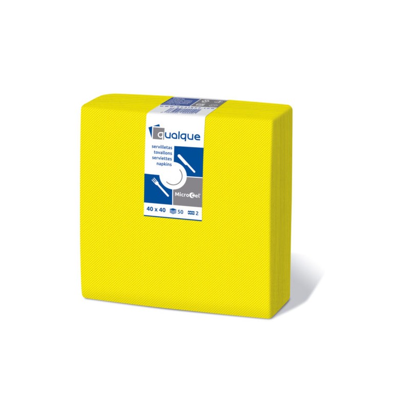 Serv. 40 x 40  Micropunto 2 capas  celulosa Amarilla (50 und)(36)