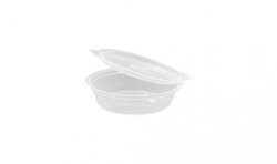 Tarrina PP c/tapa bisagra, transp. 30 cc (50 und)(20)