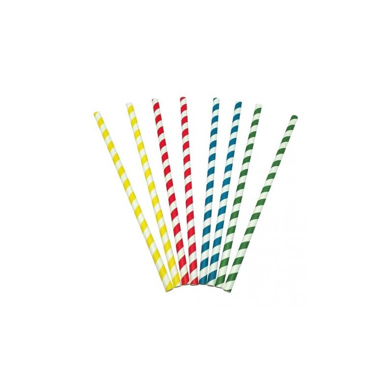 Cañita Papel Espiral Colores 23 cm D:8 mm (100 und)(29)