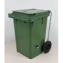 Contenedor  c/ruedas 60 L Polietileno Verde con Pedal