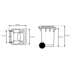 Contenedor  c/ruedas 60 L Polietileno Verde con Pedal