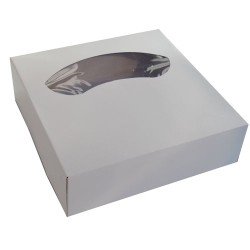 Caja tarta 26x26x8 cm (25 und) Blanca c/ventana (2)