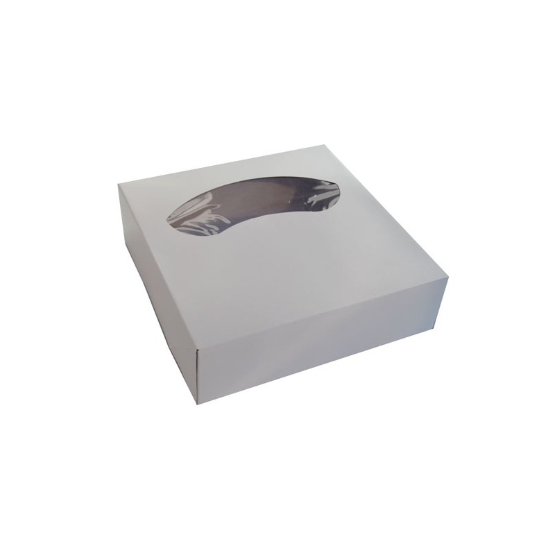 Caja tarta 26x26x8 cm (25 und) Blanca c/ventana (2)