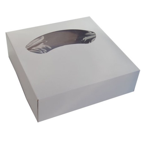 Caja tarta 26x26x8 cm (25 und) Blanca c/ventana (2)