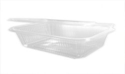 Tarrina rPET Rectangular c/tapa bisagra, transp. 2000 cc 147 x 210x115 mm(50 und)(4)
