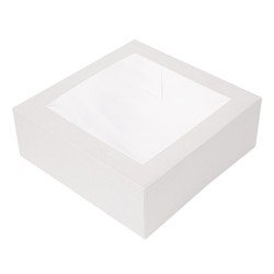 Caja Tarta 24x24x12 cm (25 und) Blanca c/ventana (4)