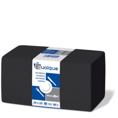 Serv. 20 x 20  Micropunto 2 capas  celulosa  color Negro (150 und)(30)