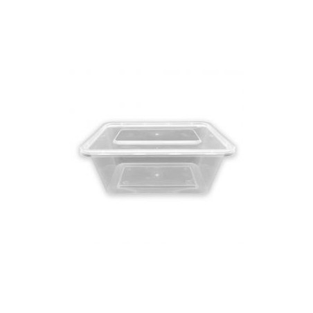 Tarrina PP microondas rectangular 1000 cc + tapas 170x118x70 mm (50 und)(6)