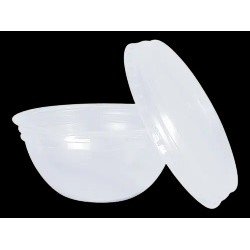 Tarrina PP microondas redonda transparente 200 cc + tapas (45 und)(10)