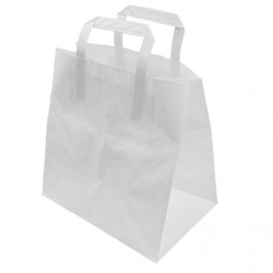 Bolsa Papel Blanca C/asa plana 26 x 18 x 25.8 (50 uds)(5)