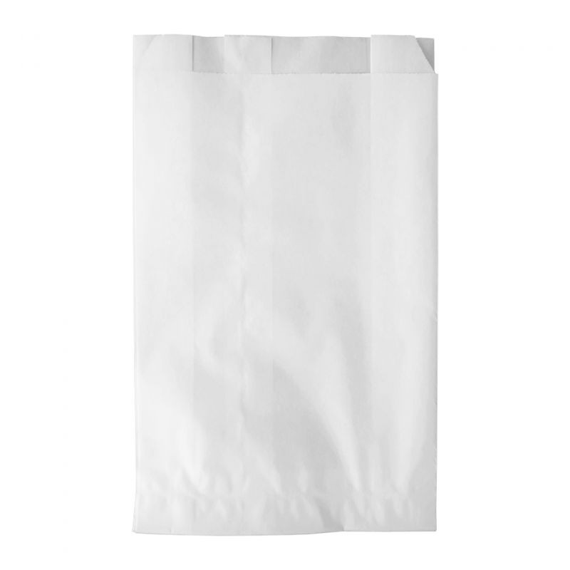 Bolsa Papel blanca  14+6x25 cm antigrasa (100 und)(10)