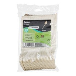 Cuchara  Reutilizable PS Crema (100 und)(20)