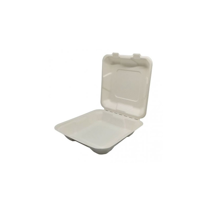 Envase Portamenu Caña de Azúcar 1 Comp. 205 x 205 mm  (50 uds.)(8)