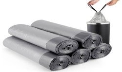 Bolsa basura Reciclada Autocierre Gris  55 x 58  G75 (15 und)