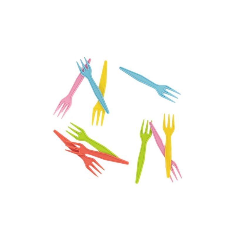 Mini Tenedor Maiz Colores 8.5 cm (500 uds)