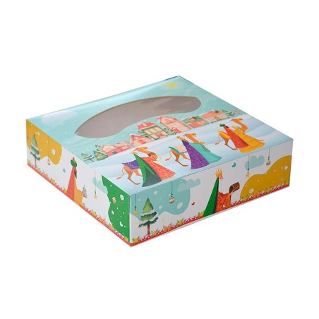 Caja Tarta / Roscón 32 x 32 x 8 cm Modelo Reyes (100 uds)