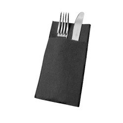 Serv. 30 x 40 cm. Kanguro Negra micropunto (50 uds)(24)