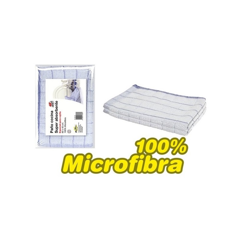 Paño Vajilla Microfibra Azul 40 x 60 cm super absorbente (12)