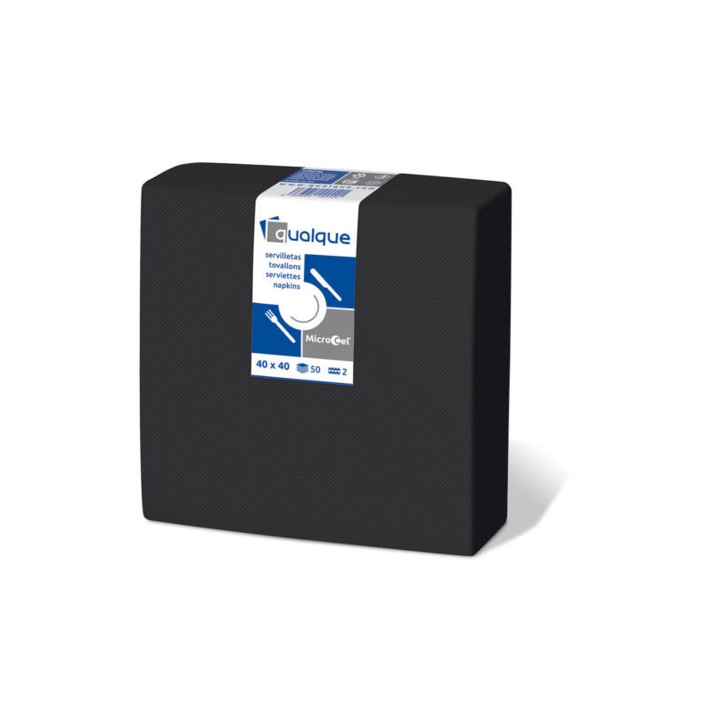 Serv. 40 x 40  Micropunto 2 capas  celulosa negra (50 und)(42)
