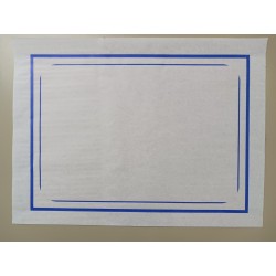 Mantel 42 x 30 cms. Blanco. Con Orla azul (2000 und)