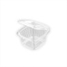 Tarrina rPET Rectangular c/tapa bisagra, transp. 375 cc 116x110x55 mm(50 und)(14)