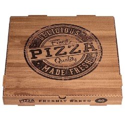 Caja de pizza 33 x 33 x 4 Kraf "Delicious" (100 und)