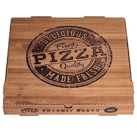 Caja de pizza 33 x 33 x 4 Kraf "Delicious" (100 und)