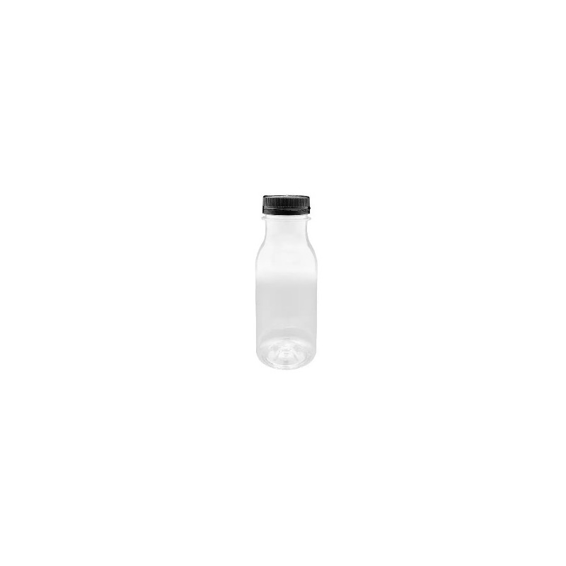 Botella Pet transp + tapa rosca negra 250 ml (48 uds)(6)
