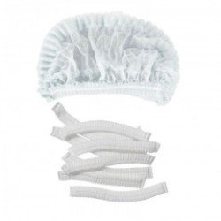 Gorro pelo redondo PP blanco plegado acordeón (100 und)(20)