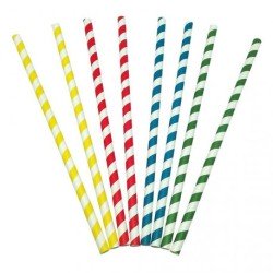 Cañita Papel Espiral Colores 23 cm D:8 mm (100 und)(29)