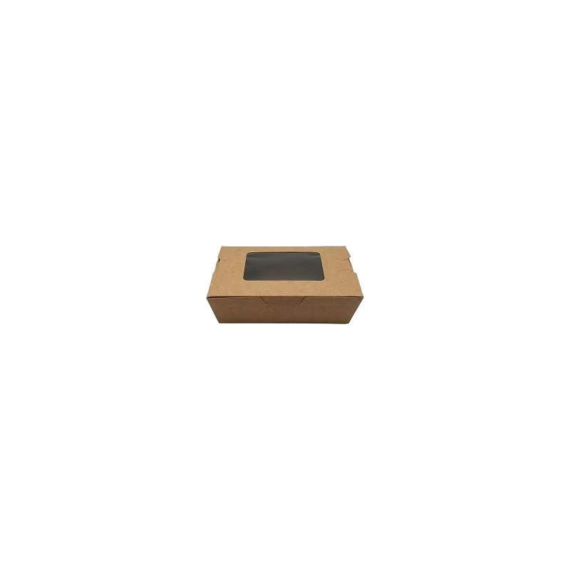 Caja Kraft C/Ventanas 135 x 85 x 40 mm  500 ml (50 und)(12)