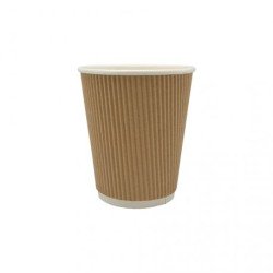 Vaso Cartón Kraft ondulado 12 onzas (25 und)(20)