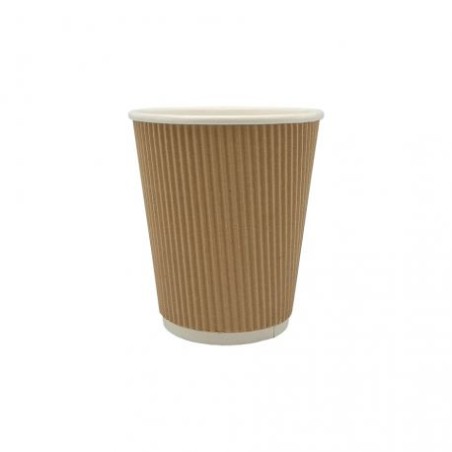 Vaso Cartón Kraft ondulado 12 onzas (25 und)(20)