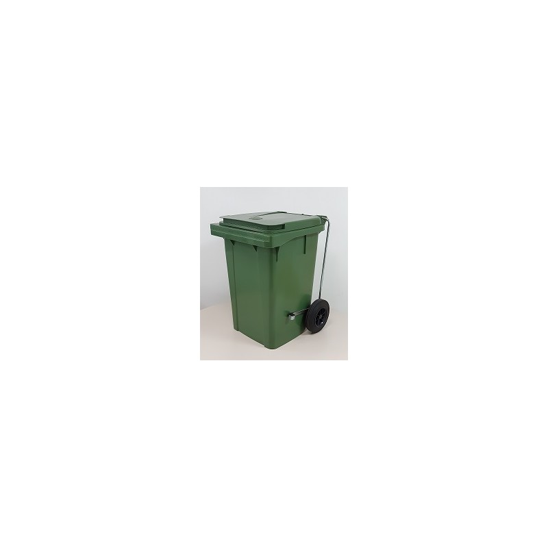 Contenedor  c/ruedas 60 L Polietileno Verde con Pedal