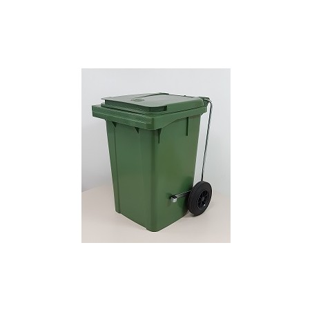 Contenedor  c/ruedas 60 L Polietileno Verde con Pedal