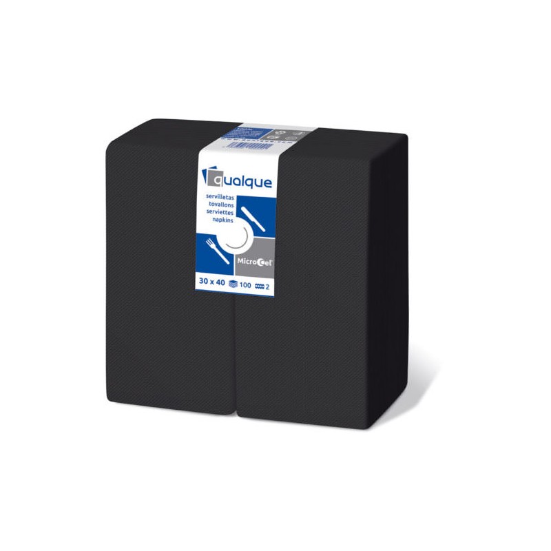 Serv. 30 x 40 cm. Micropunto 1/6 Americana, 2 Capa Celulosa Negra (100 und)(24)