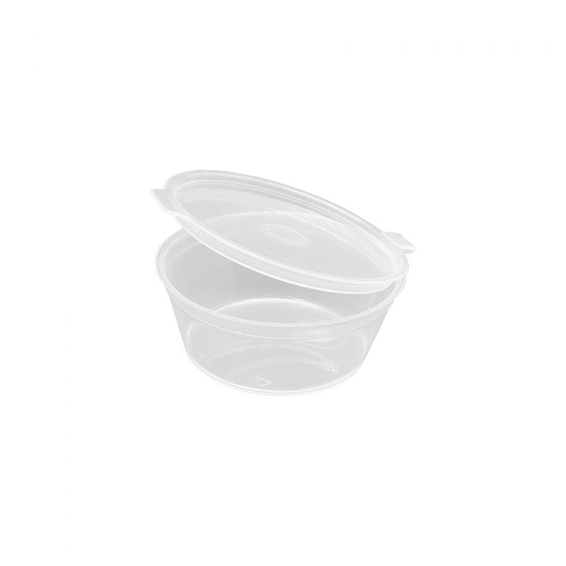 Tarrina PP c/tapa bisagra, transp.60 cc (50 und)(20)