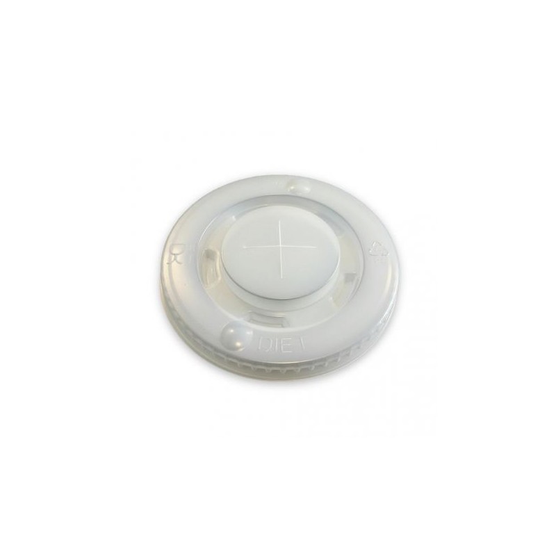 Tapa plana XPS c/cruz  Vaso Papel Blanco 8 OZ 80 mm (100 und)(20)