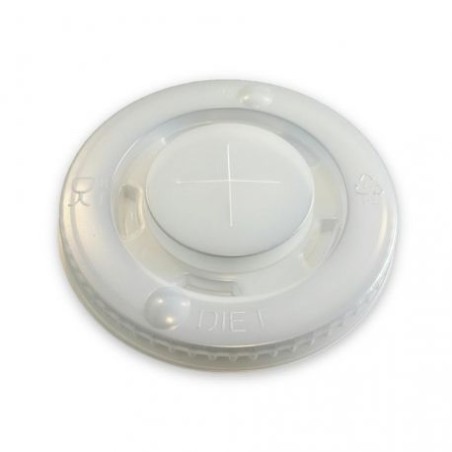 Tapa plana XPS c/cruz  Vaso Papel Blanco 12 OZ 80 mm (100 und)(20)