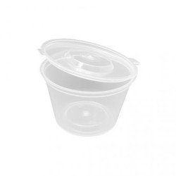 Tarrina PP c/tapa bisagra, transp. 120 cc (100 und)(10)