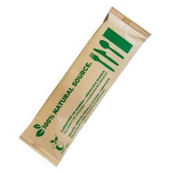 Set (cuchara, cuchillo, tenedor, servilleta kraft madera (500)