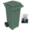 Contenedor plástico c/ruedas y pedal  120 L. Color verde
