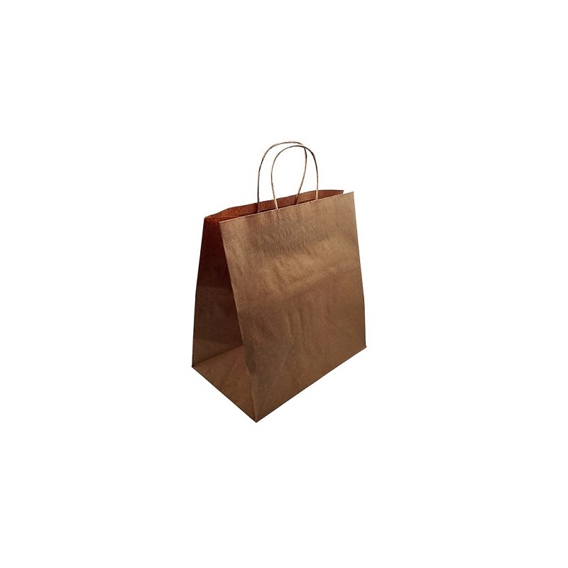 Bolsa Papel Kraft C/asa rizada 27x16x26,5 (50 und)(5)