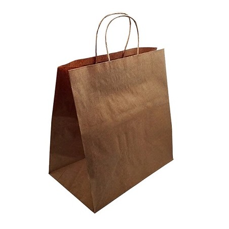 Bolsa Papel Kraft C/asa rizada 27x16x26,5 (50 und)(5)