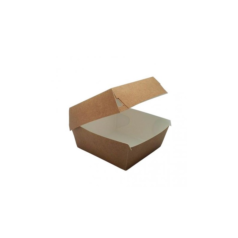 Caja portahamburguesas Kraft grande 11,5 x 11,5 x 7.5 cm (150 und)(3)