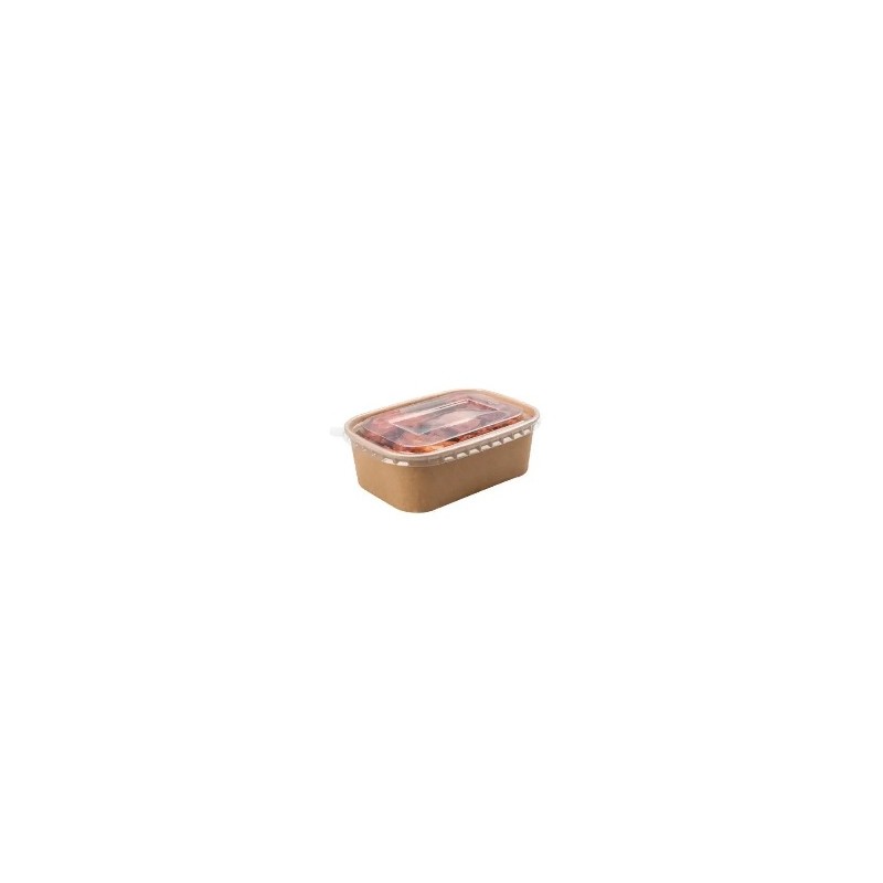 Envase kraft rectangular 750 cc+ tapa PP (50 uds)(6)