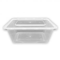 Tarrina PP microondas rectangular 1000 cc + tapas 170x118x70 mm (50 und)(6)
