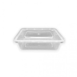 Tarrina PP microondas rectangular 500 cc + tapas 170x118x40 mm (50 und)(6)