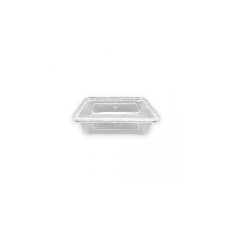 Tarrina PP microondas rectangular 500 cc + tapas 170x118x40 mm (50 und)(6)